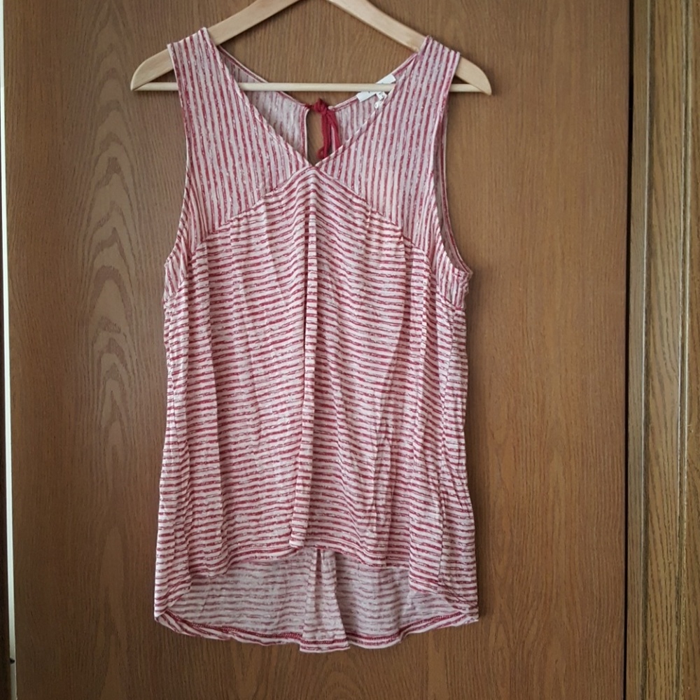 NWT Pleione Red Stripes High-Low Tank SZ:M